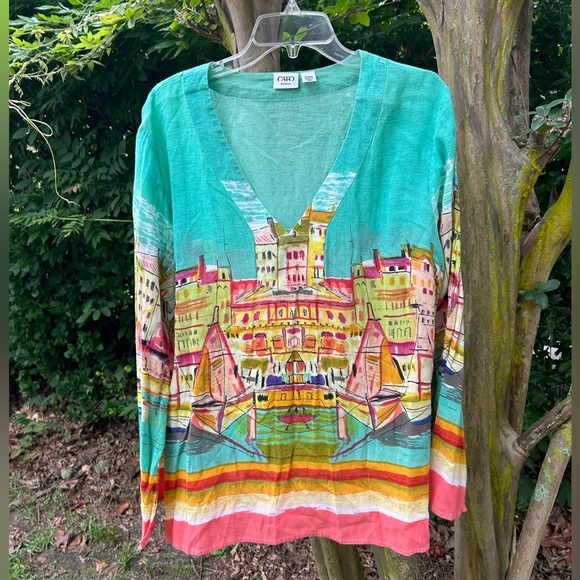 Cato Tops - CATO multicolor top side 18 20 W boat Venice painting